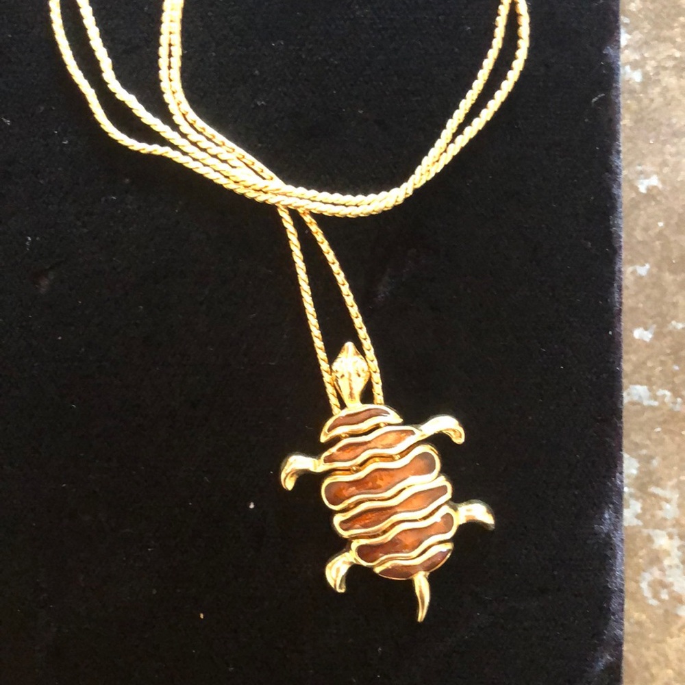 Kenneth jay lane amber turtle necklace